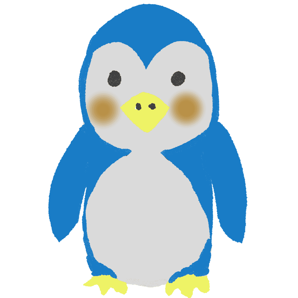 ユニーク可愛い ペンギン イラスト 横向き