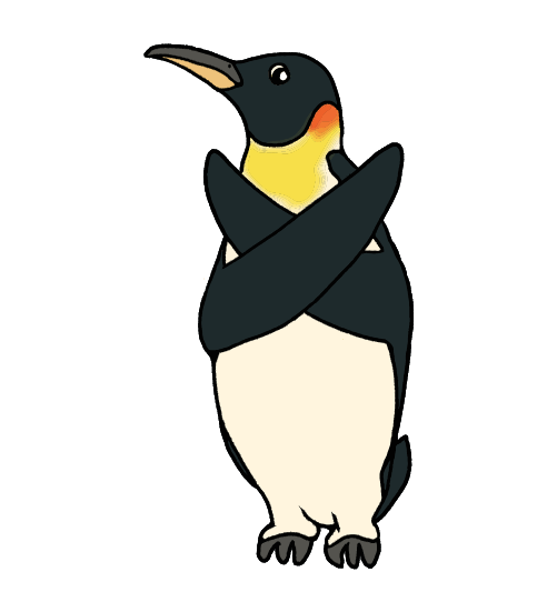 バツポーズペンギンのイラスト