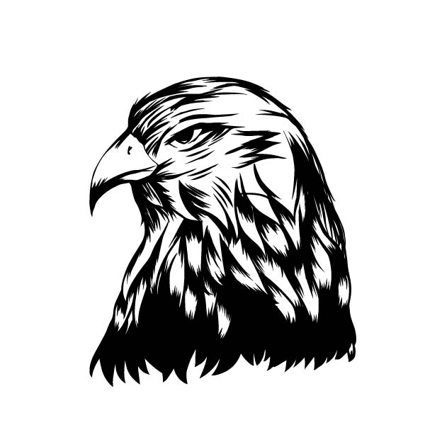 鷹のペン画ロゴデザイン