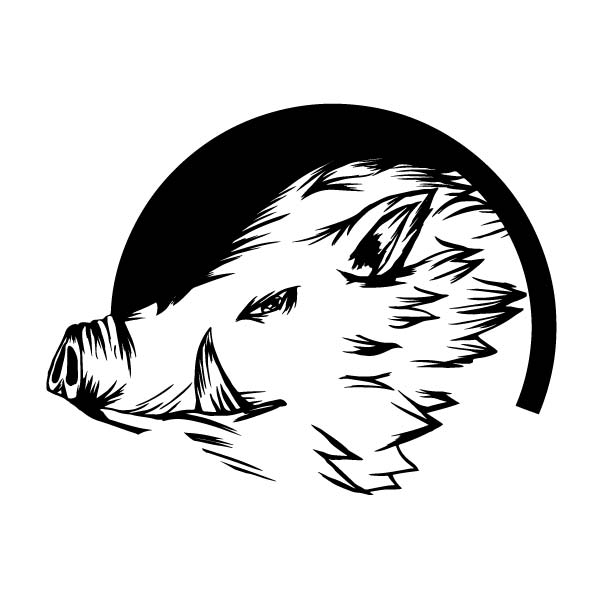 猪のペン画ロゴデザイン