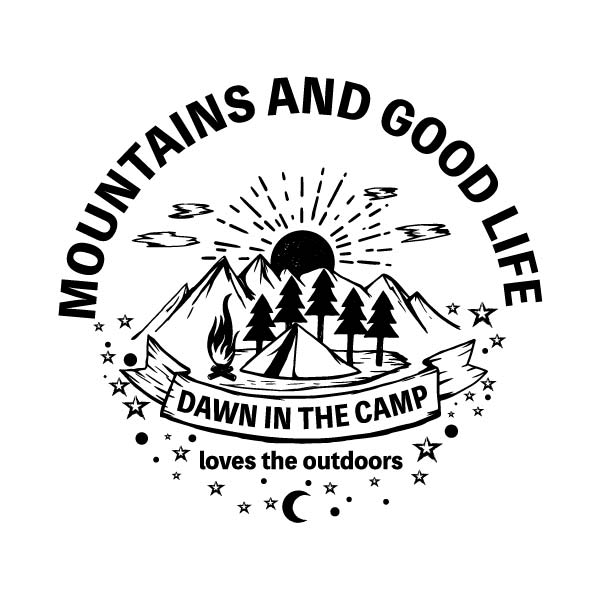 山とキャンプのロゴデザイン
