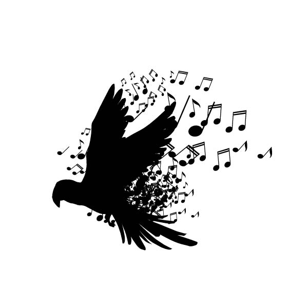 鳥と音符ロゴデザイン