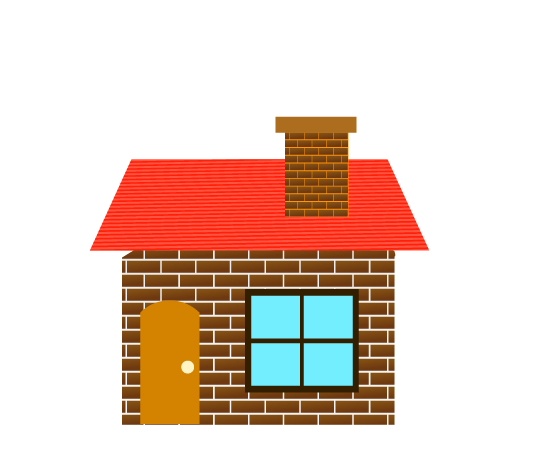 シンプルなレンガの家のイラスト