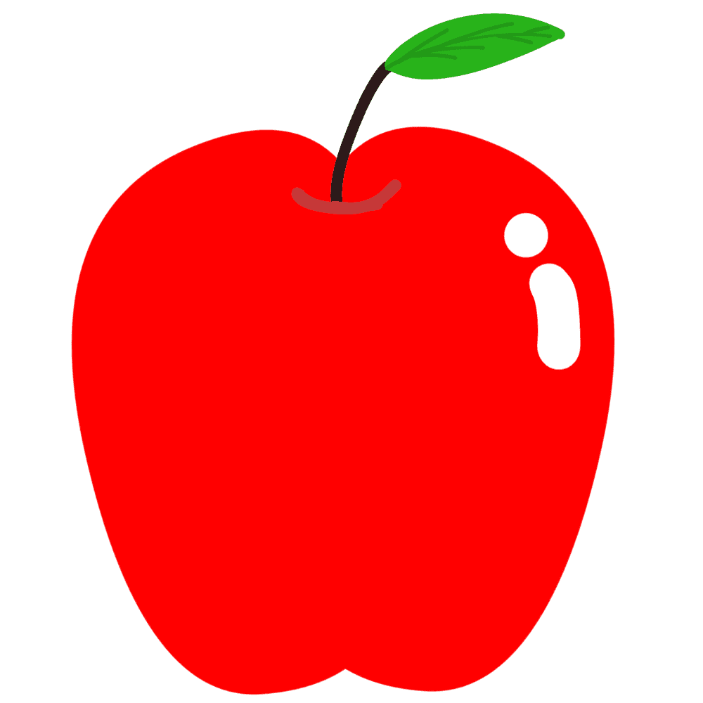 りんごイラストフリー - 無料で使えるかわいい果物素材 - チコデザ