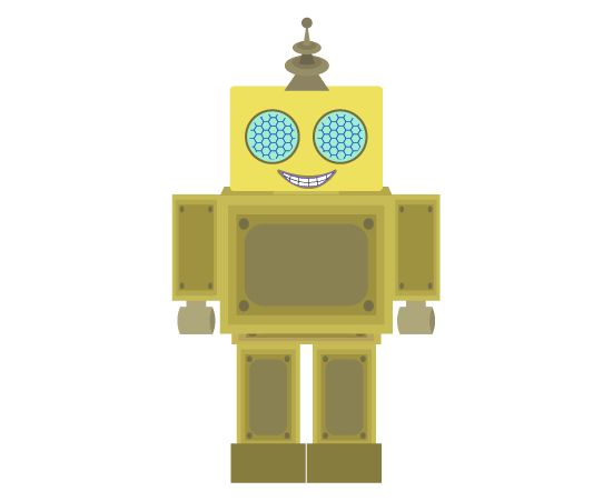 黄色ロボットのイラスト
