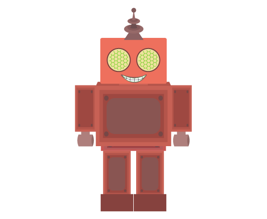 赤いロボットのイラスト
