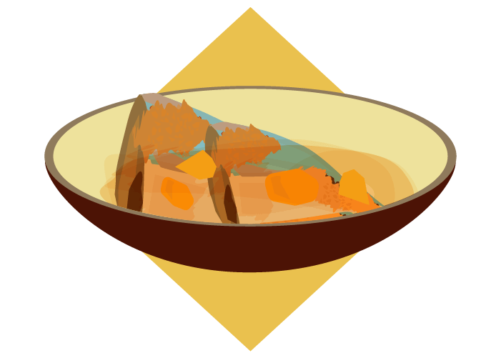 かわいい鯖の味噌煮のイラスト