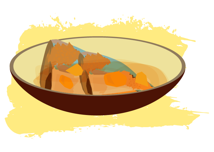 シンプル鯖の味噌煮のイラスト