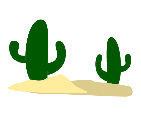 サボテンと砂漠のイラスト