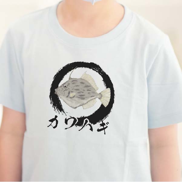 和風のカワハギマークTシャツ