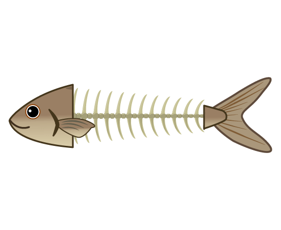 ホッケの魚の骨のイラスト