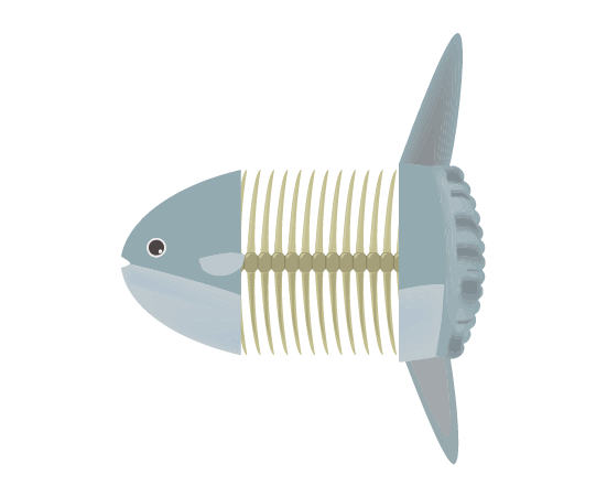 マンボウの魚の骨のイラスト