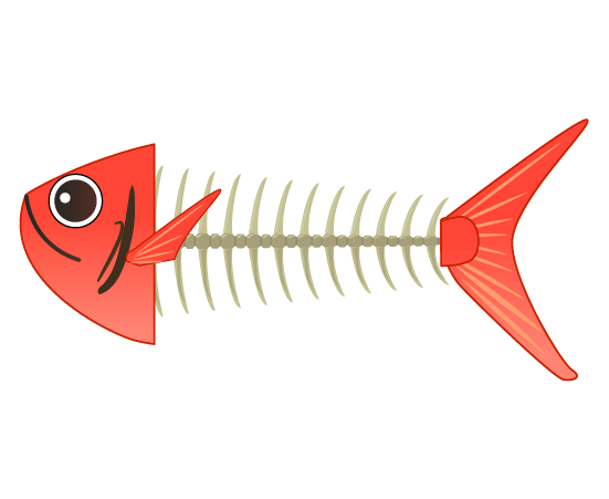 キンメダイの魚の骨のイラスト