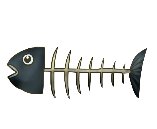 手書きの魚の骨のイラスト