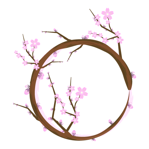 桜のリースのイラスト