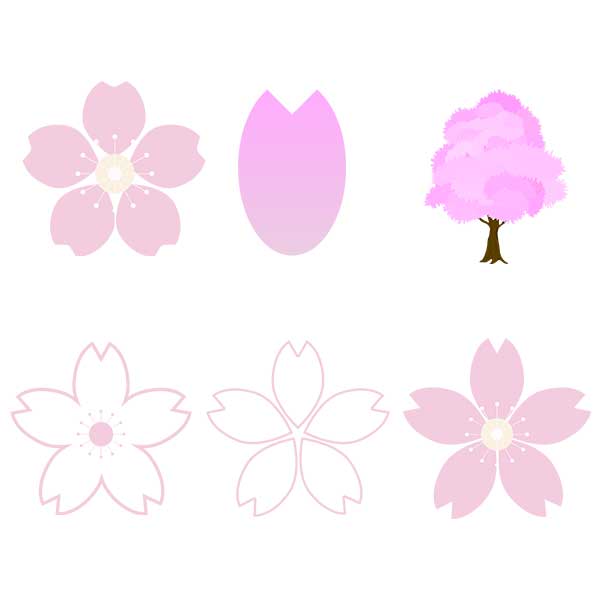 桜の花びらpng画像セット