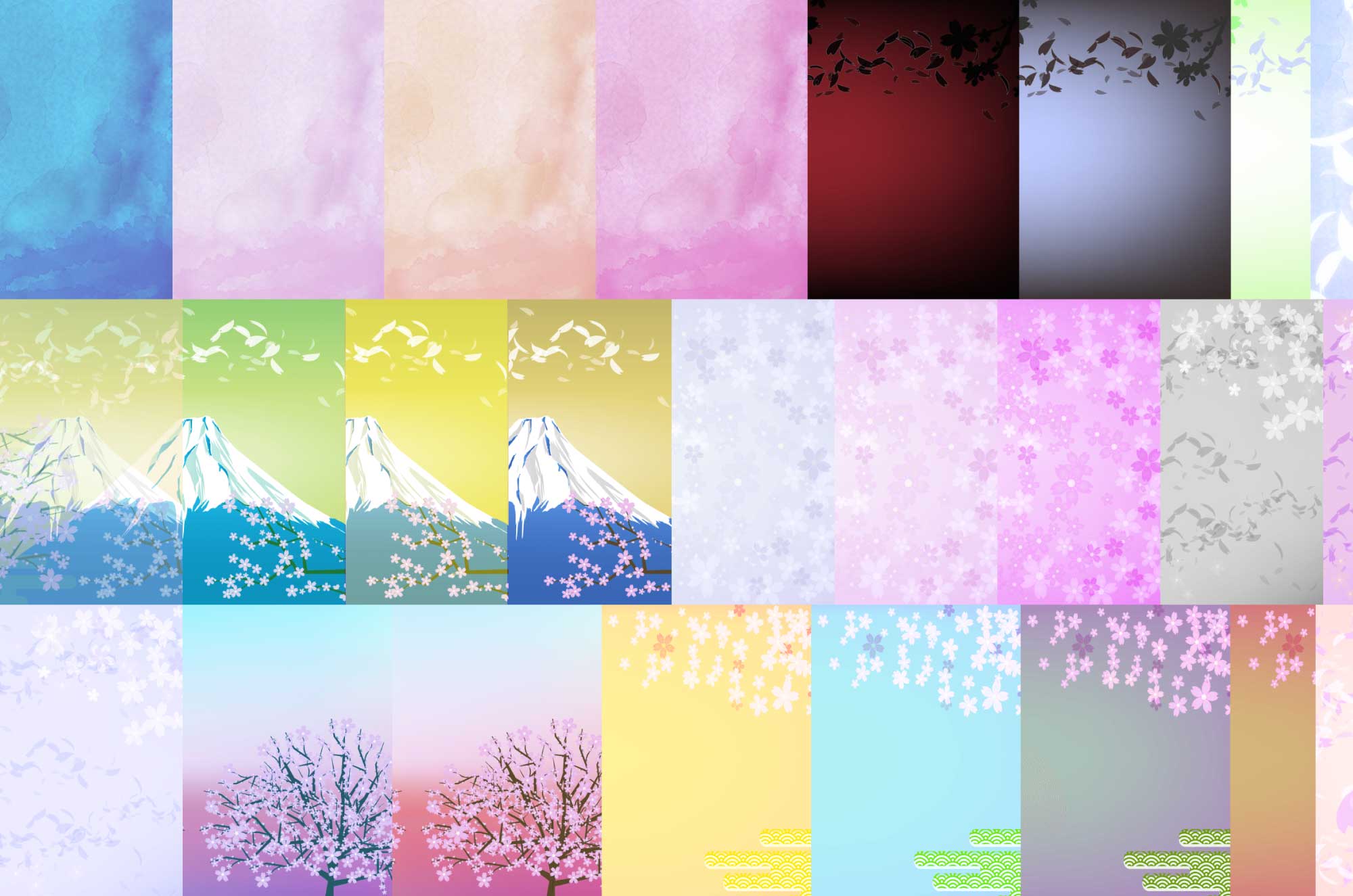 桜の背景フリーイラスト素材集 春 和風の無料素材 チコデザ