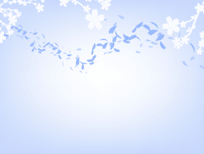 桜の枝と花びら背景(青)のイラスト