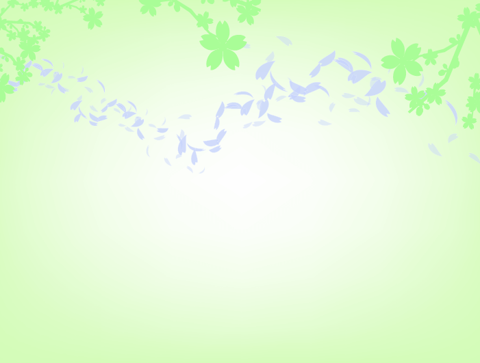 桜の枝と花びら背景(緑)のイラスト