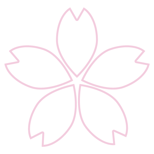 桜花びら線画(ピンク)のイラスト1