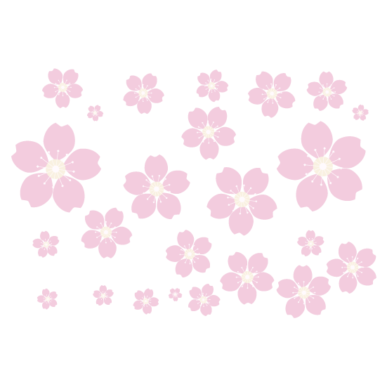 桜の花びら四角図形のイラスト