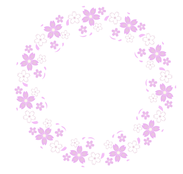 桜の円型フレームイラスト9