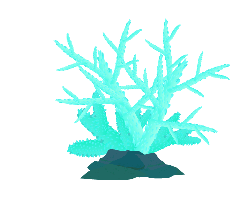 エメラルドグリーンの珊瑚のイラスト