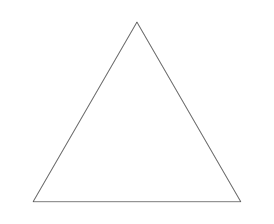 三角(白)のイラスト