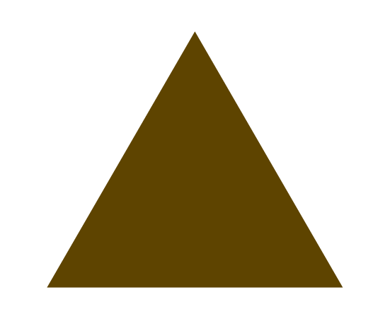三角(茶色)のイラスト