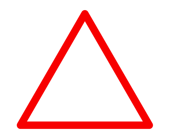 三角(赤枠)のイラスト