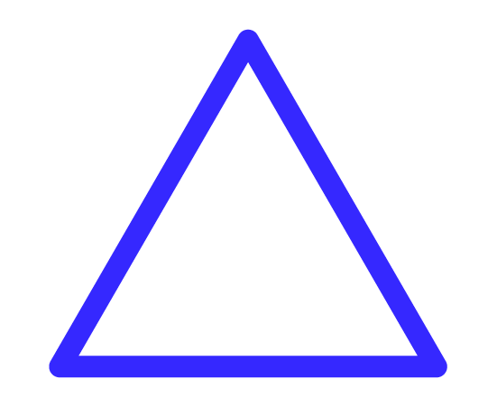 三角(青枠)のイラスト