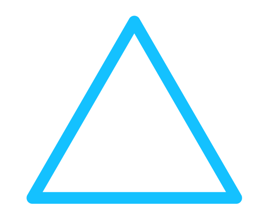 三角(水色枠)のイラスト