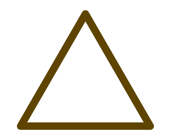 三角(茶色枠)のイラスト