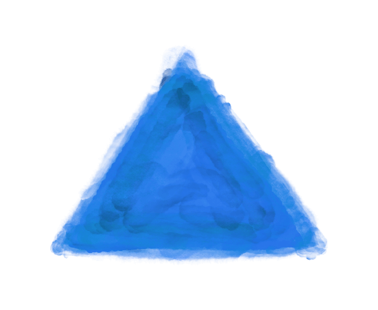 水彩三角(青)のイラスト