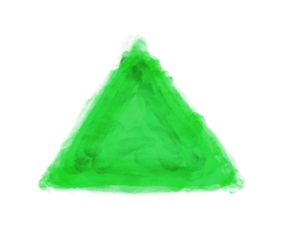 水彩三角(緑)のイラスト