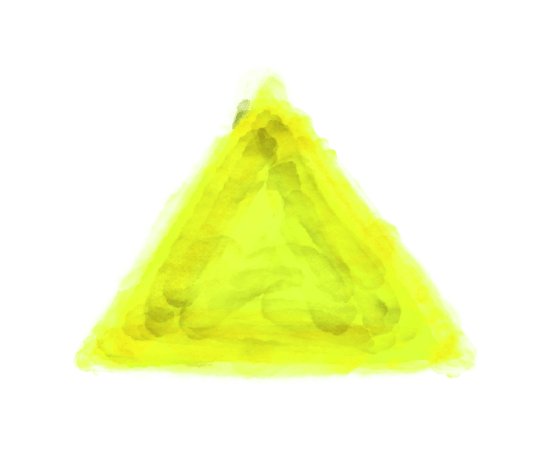 水彩三角(黄色)のイラスト