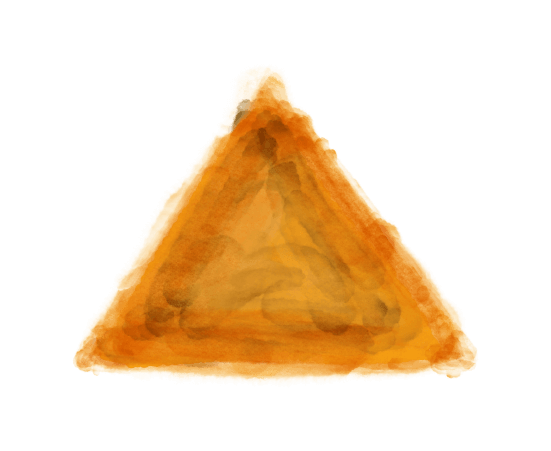 水彩三角(オレンジ)のイラスト
