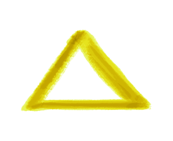 水彩線三角(黄)のイラスト