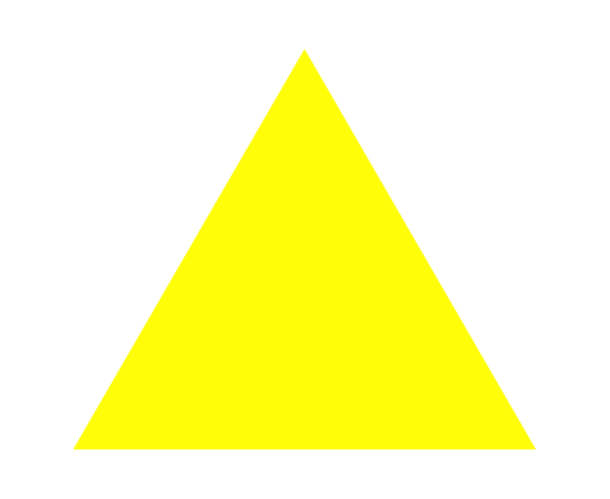 三角(黄色)のイラスト