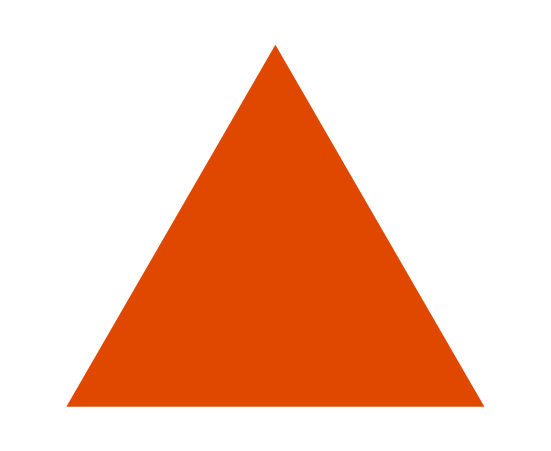 三角(オレンジ)のイラスト