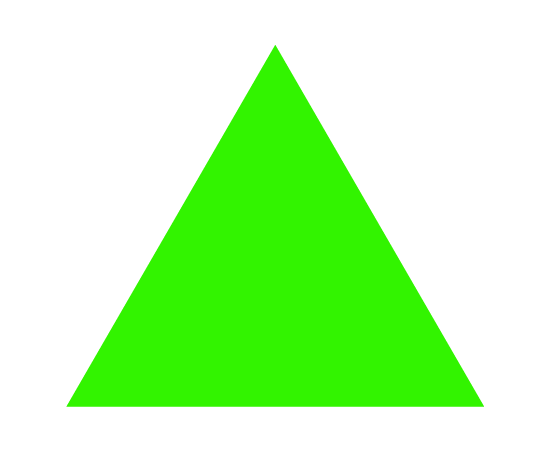 三角(緑)のイラスト