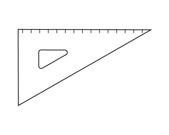 三角定規(シンプル)のイラスト