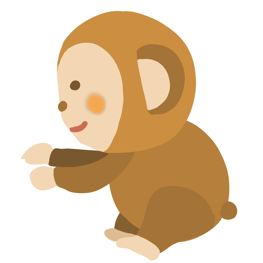 横向きの猿イラスト