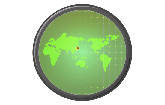 丸い世界地図のイラスト