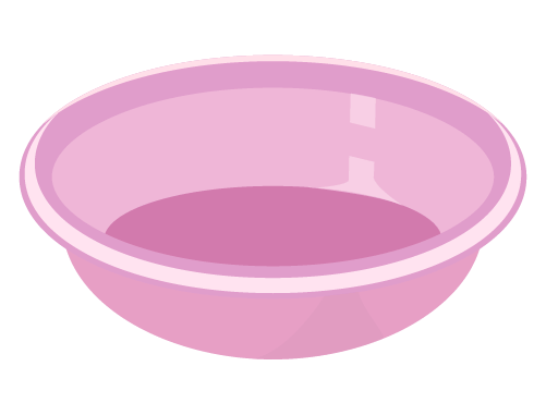 洗面器(ピンク)のイラスト