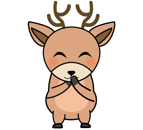 笑う鹿のイラスト