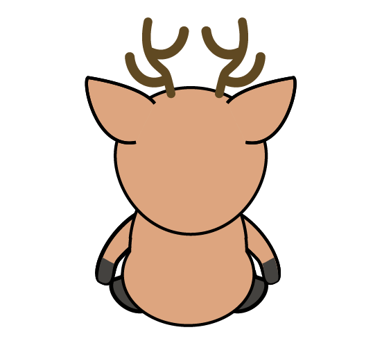 鹿(後ろ向き)のイラスト