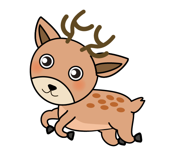 走る鹿のイラスト