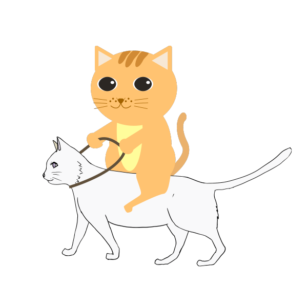 猫に乗る猫のイラスト