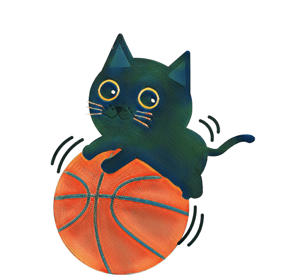 バスケ猫のイラスト